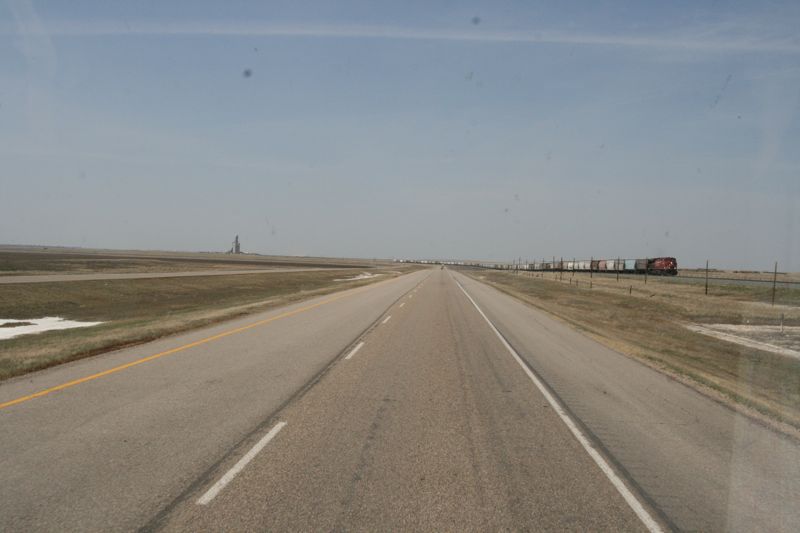 In den Plains von Manitoba und Saskatchewan. Endlose Weite, 1500km flat