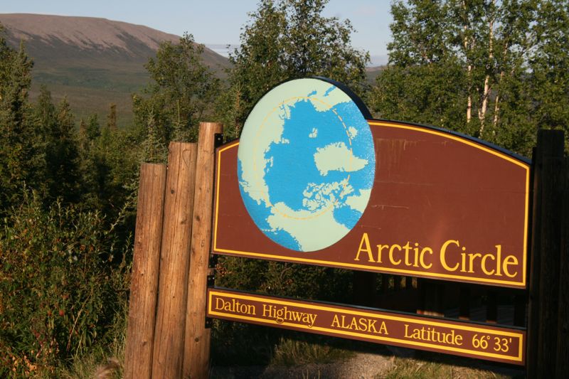 Nordpolarkreis, hier beginnt die Tundra